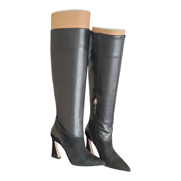 Louise Et Cie Jacobi Mixed Leather Knee High Boots Pointed‎ Toe Women's US 5M - Picture 8 of 10